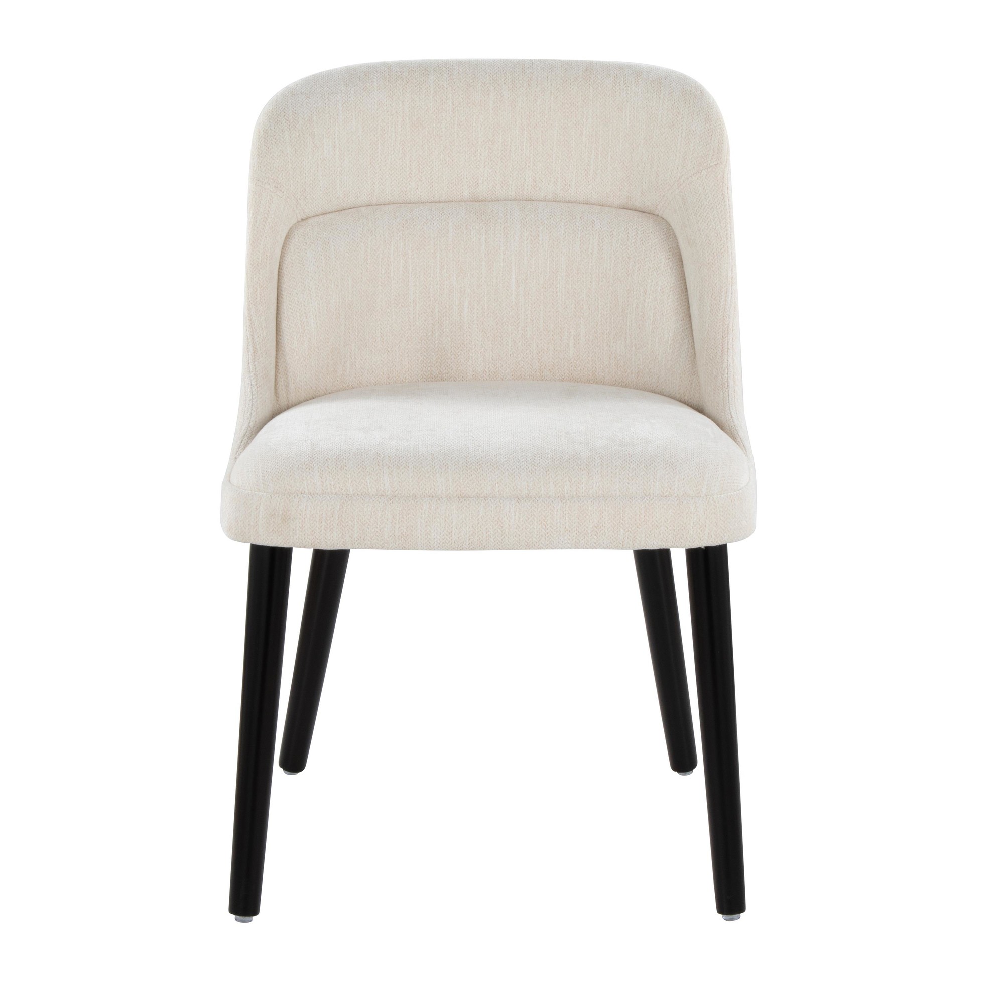 LumiSource Rina Black Wood Cream Mid-Century Dining Chairs (Set of 2) 10 LumiSource Rina Black Wood Cream Mid-Century Dining Chairs (Set of 2) - Image 10