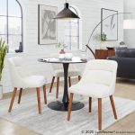 LumiSource Rina Mid-Century Modern Walnut/Cream Dining Chairs (Set of 2) 12 LumiSource Rina Mid-Century Modern Walnut/Cream Dining Chairs (Set of 2)