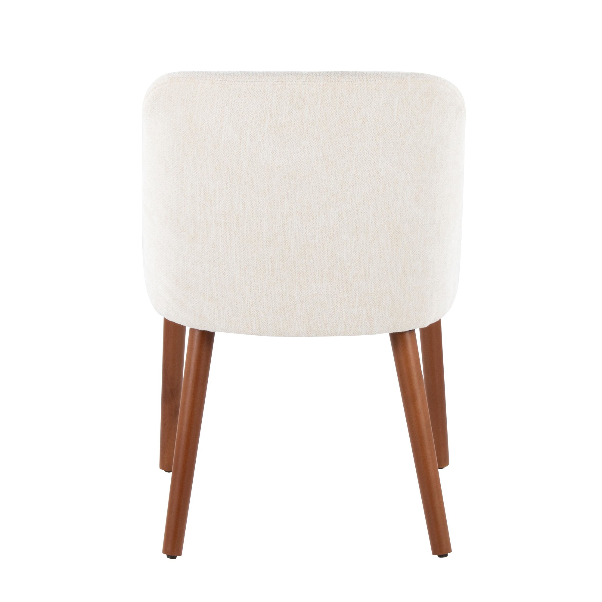 LumiSource Rina Mid-Century Modern Walnut/Cream Dining Chairs (Set of 2) 6 LumiSource Rina Mid-Century Modern Walnut/Cream Dining Chairs (Set of 2) - Image 6