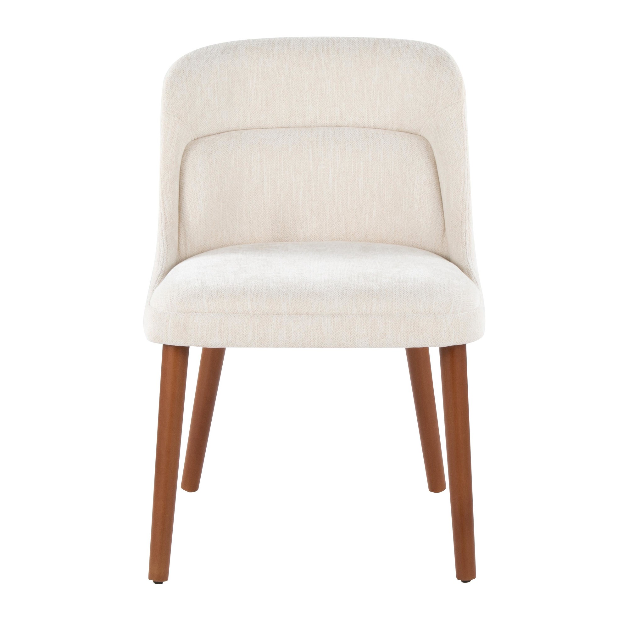 LumiSource Rina Mid-Century Modern Walnut/Cream Dining Chairs (Set of 2) 7 LumiSource Rina Mid-Century Modern Walnut/Cream Dining Chairs (Set of 2) - Image 7