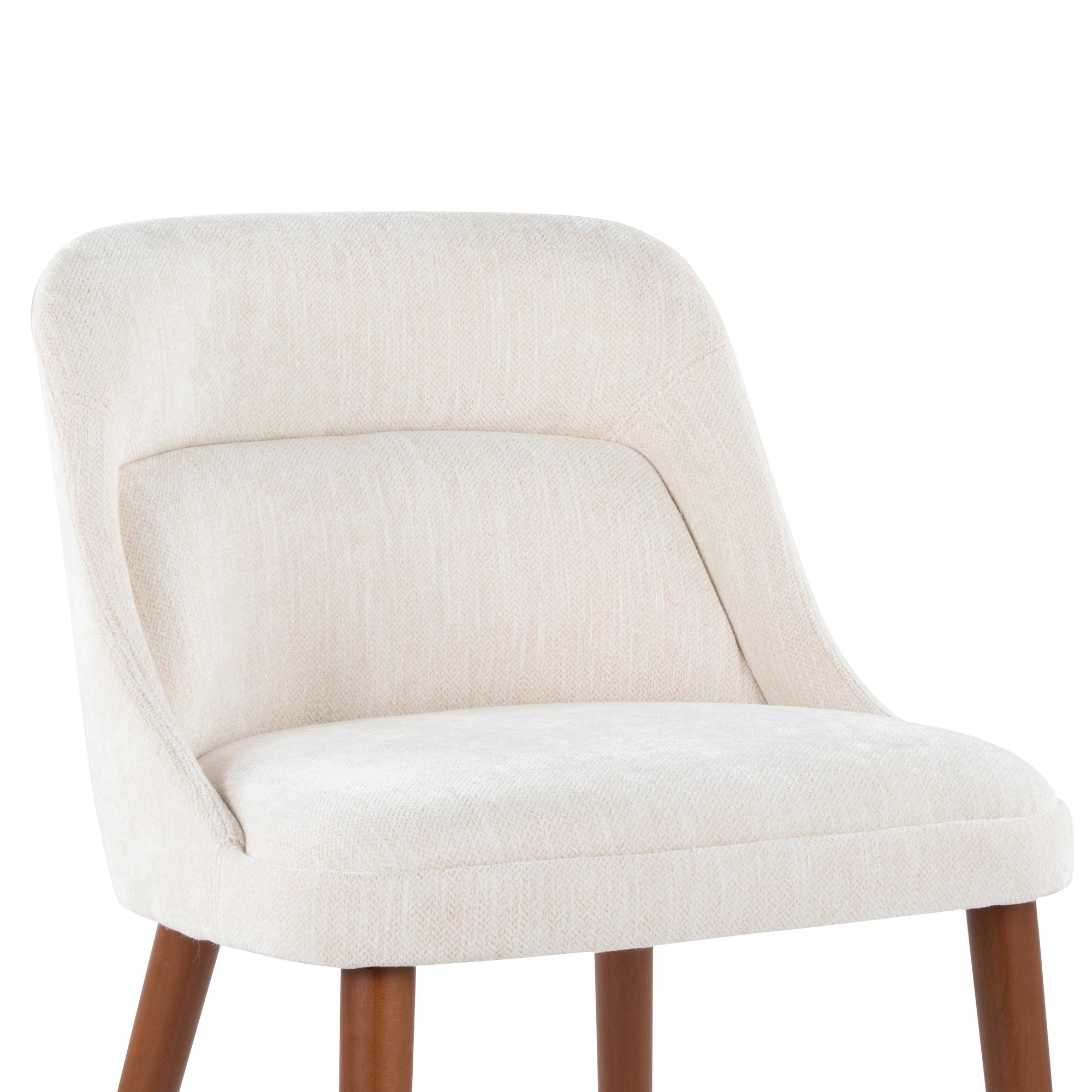 LumiSource Rina Mid-Century Modern Walnut/Cream Dining Chairs (Set of 2) 8 LumiSource Rina Mid-Century Modern Walnut/Cream Dining Chairs (Set of 2) - Image 8