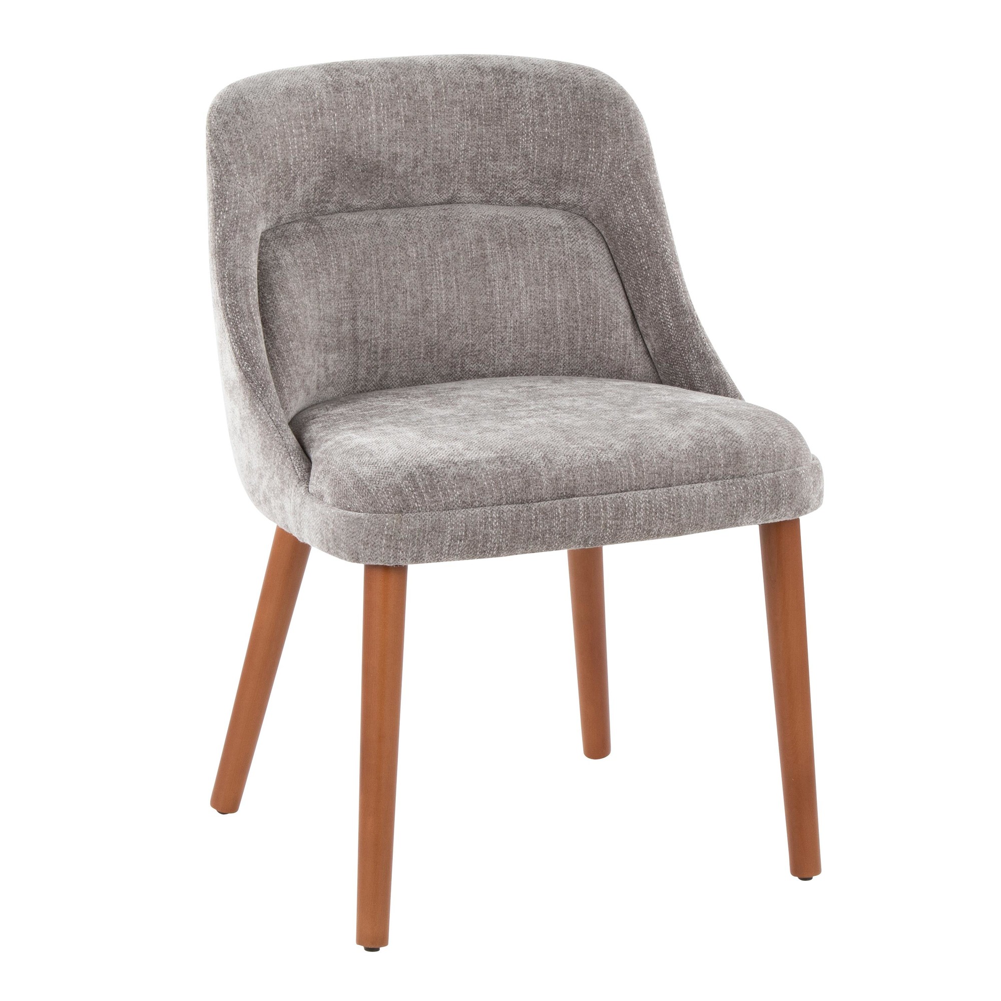 LumiSource Rina Walnut and Grey Mid-Century Modern Chairs (Set of 2) 3 LumiSource Rina Walnut and Grey Mid-Century Modern Chairs (Set of 2) - Image 3