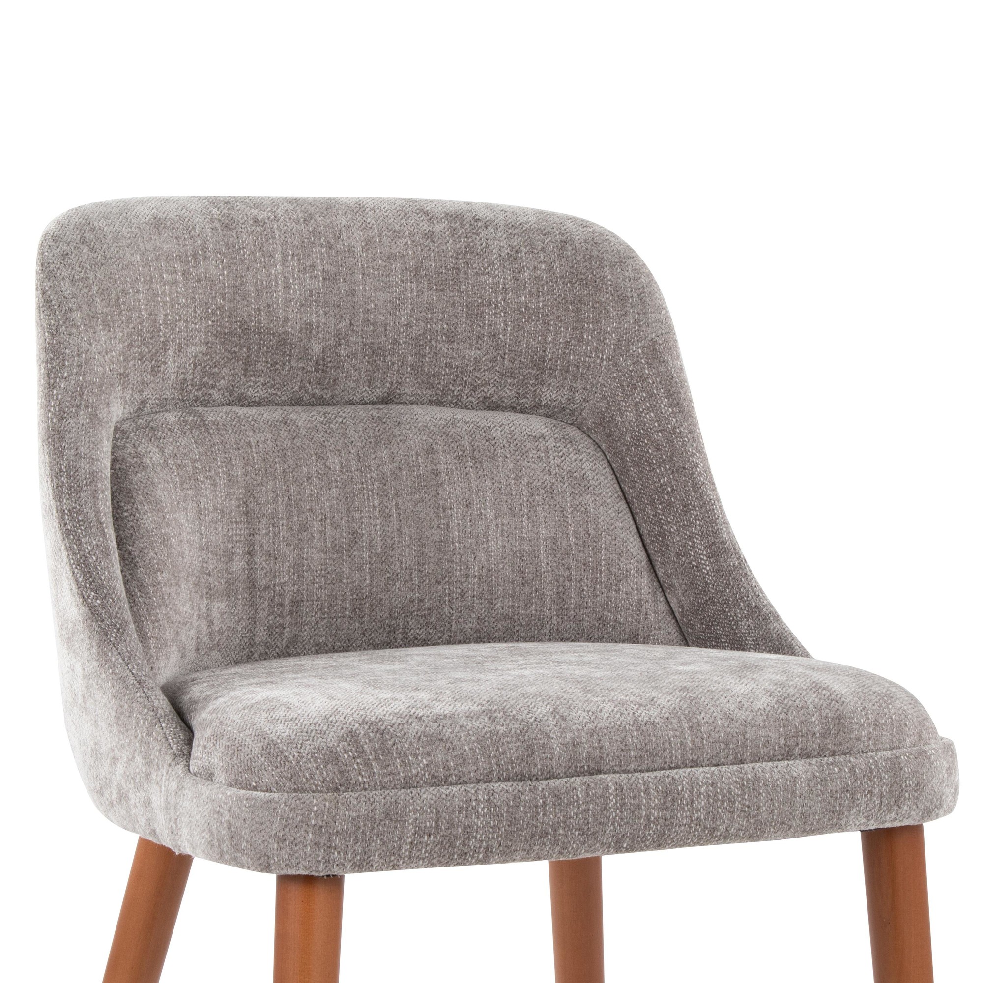 LumiSource Rina Walnut and Grey Mid-Century Modern Chairs (Set of 2) 8 LumiSource Rina Walnut and Grey Mid-Century Modern Chairs (Set of 2) - Image 8