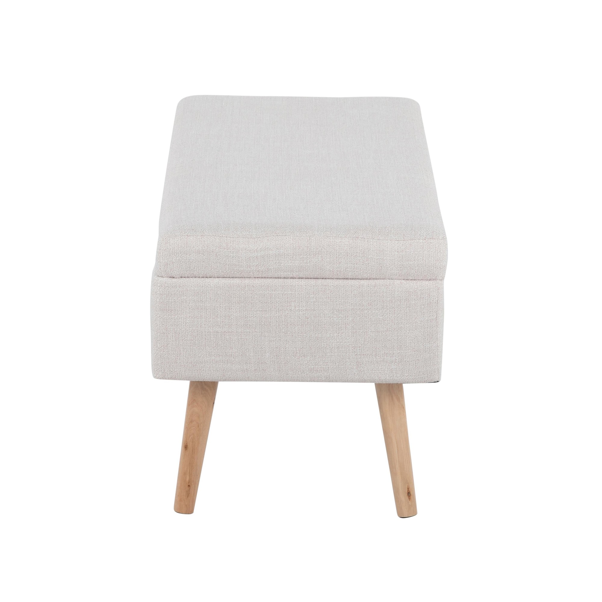 LumiSource Storage Natural Wood Beige Fabric Contemporary Bench 11 LumiSource Storage Natural Wood Beige Fabric Contemporary Bench - Image 11