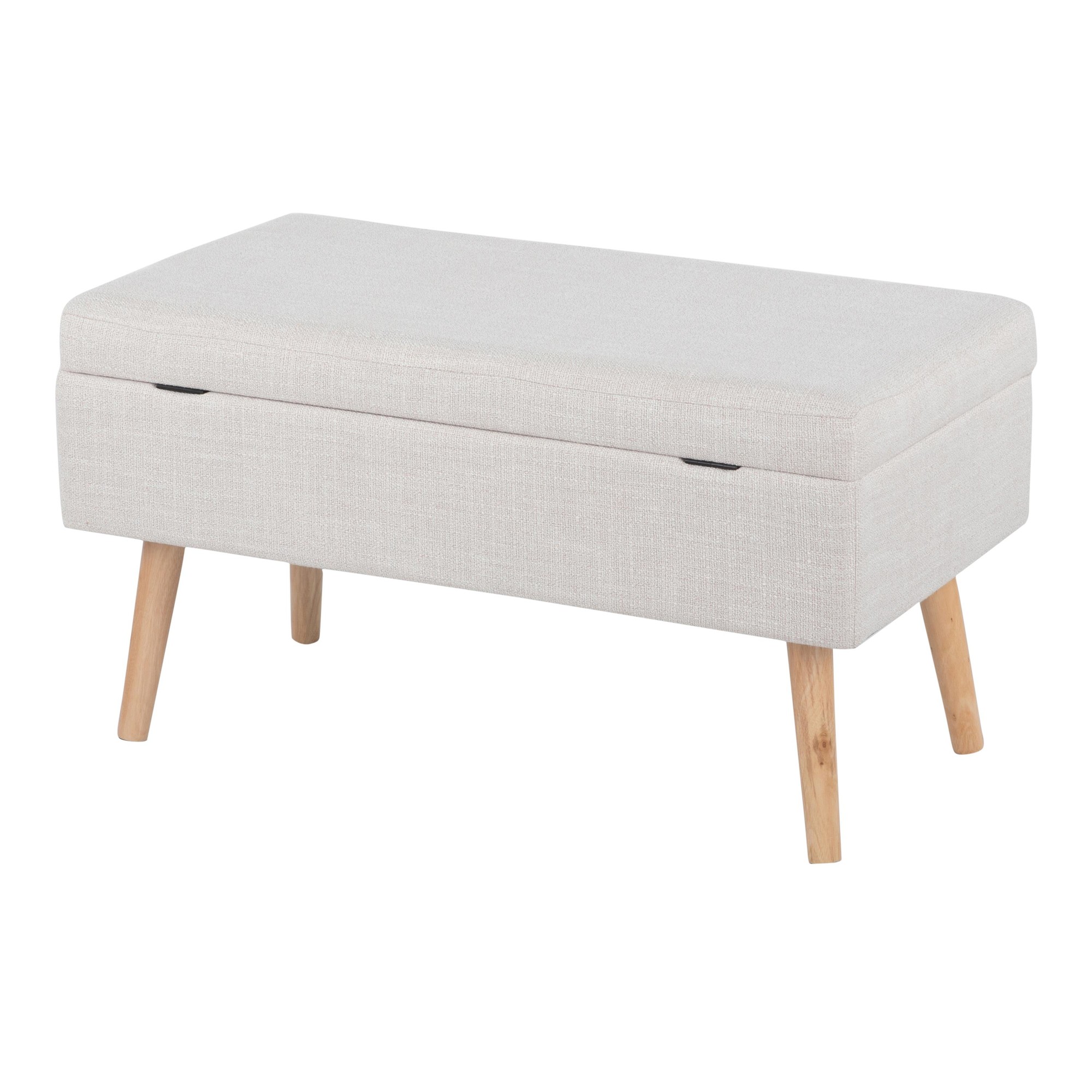 LumiSource Storage Natural Wood Beige Fabric Contemporary Bench 12 LumiSource Storage Natural Wood Beige Fabric Contemporary Bench - Image 12