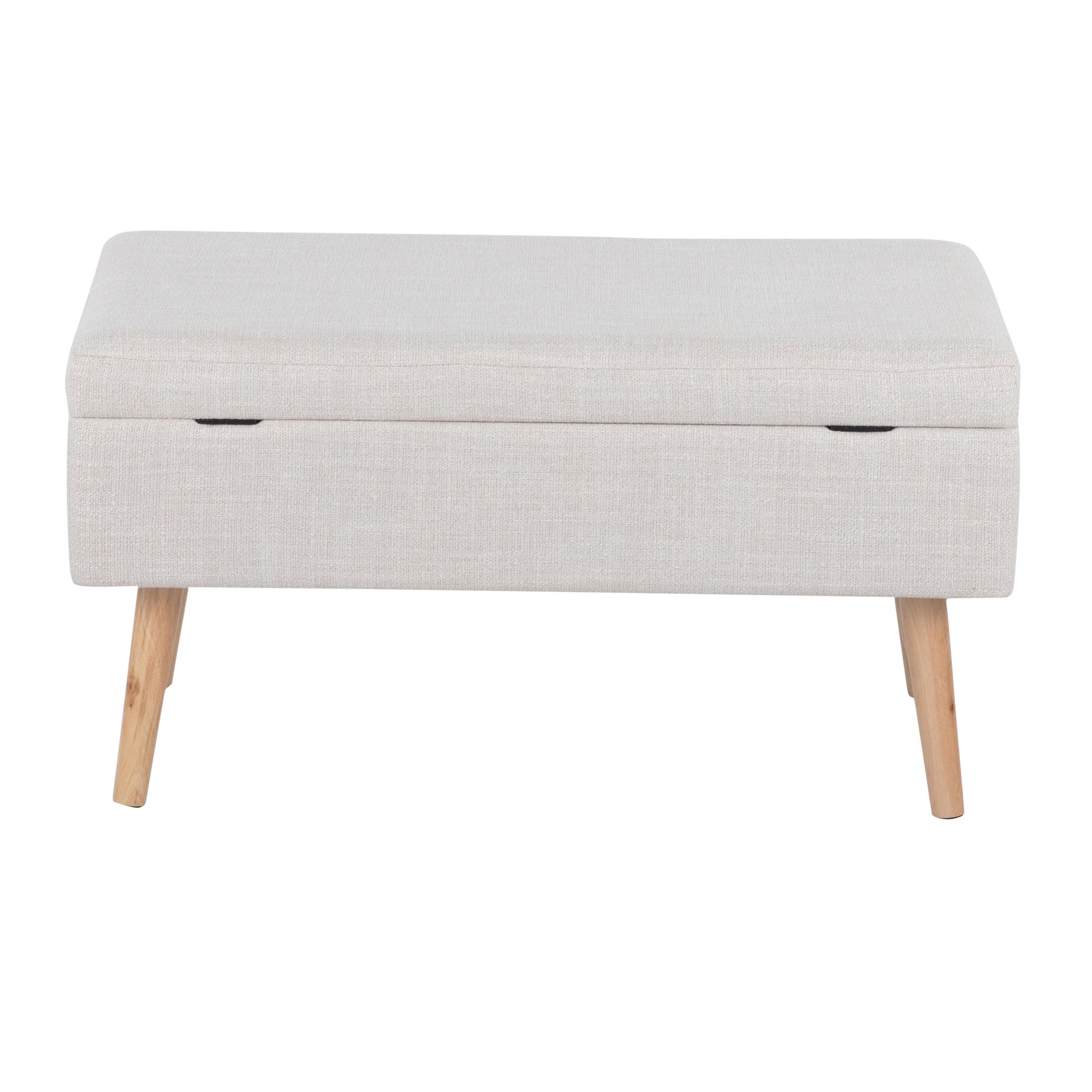 LumiSource Storage Natural Wood Beige Fabric Contemporary Bench 13 LumiSource Storage Natural Wood Beige Fabric Contemporary Bench - Image 13