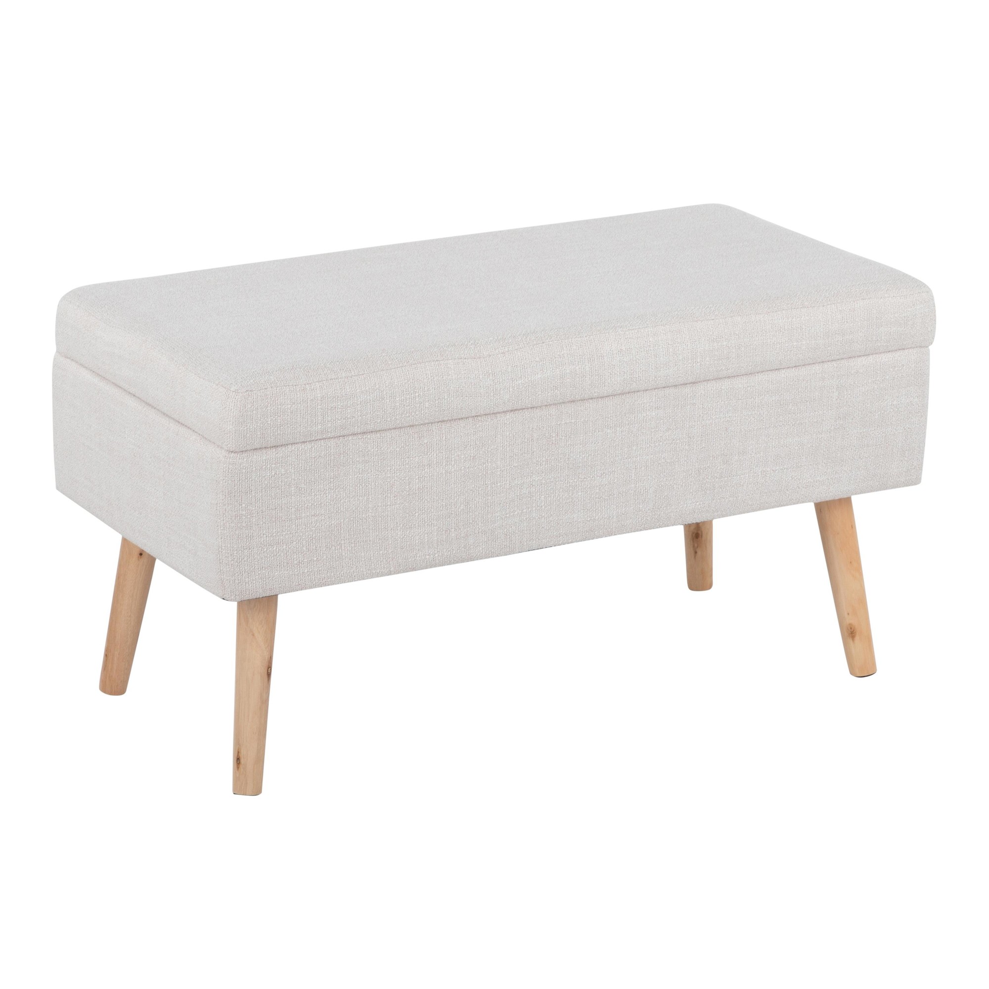 LumiSource Storage Natural Wood Beige Fabric Contemporary Bench 10 LumiSource Storage Natural Wood Beige Fabric Contemporary Bench - Image 10