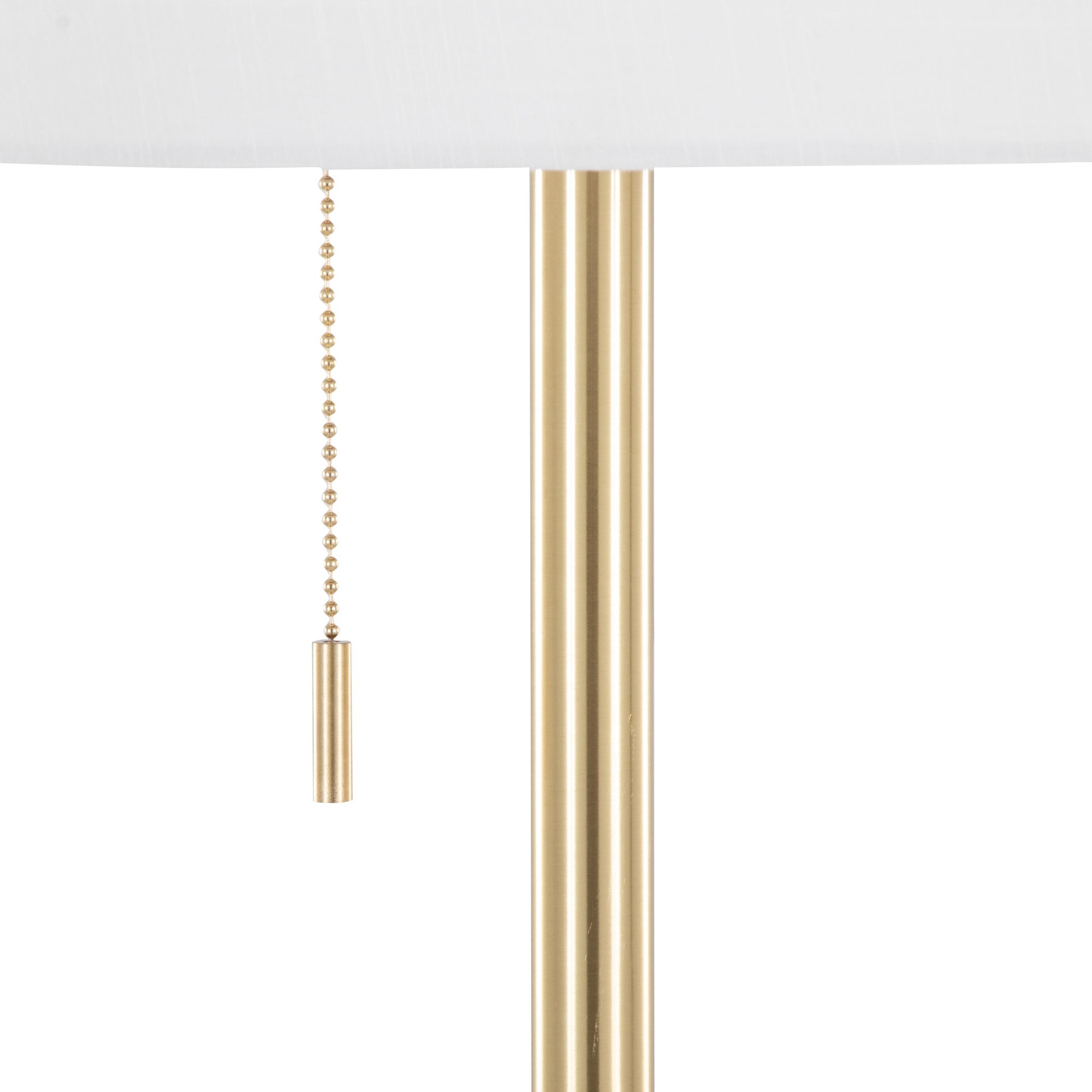 LumiSource Tier Contemporary Gold Metal Linen Shade Floor Lamp 11 LumiSource Tier Contemporary Gold Metal Linen Shade Floor Lamp - Image 11