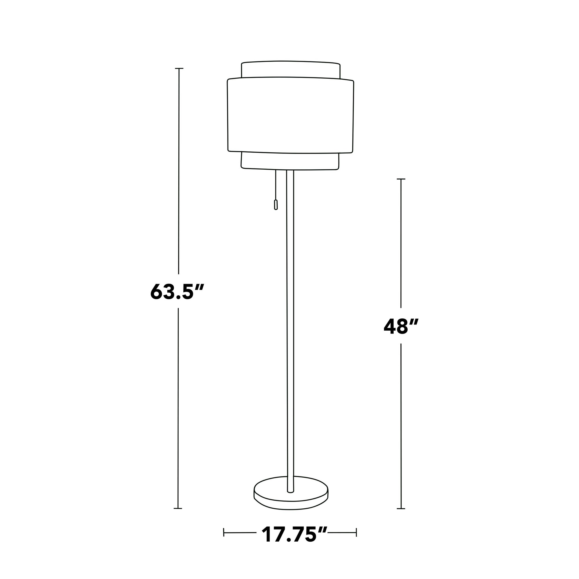 LumiSource Tier Contemporary Gold Metal Linen Shade Floor Lamp 12 LumiSource Tier Contemporary Gold Metal Linen Shade Floor Lamp - Image 12