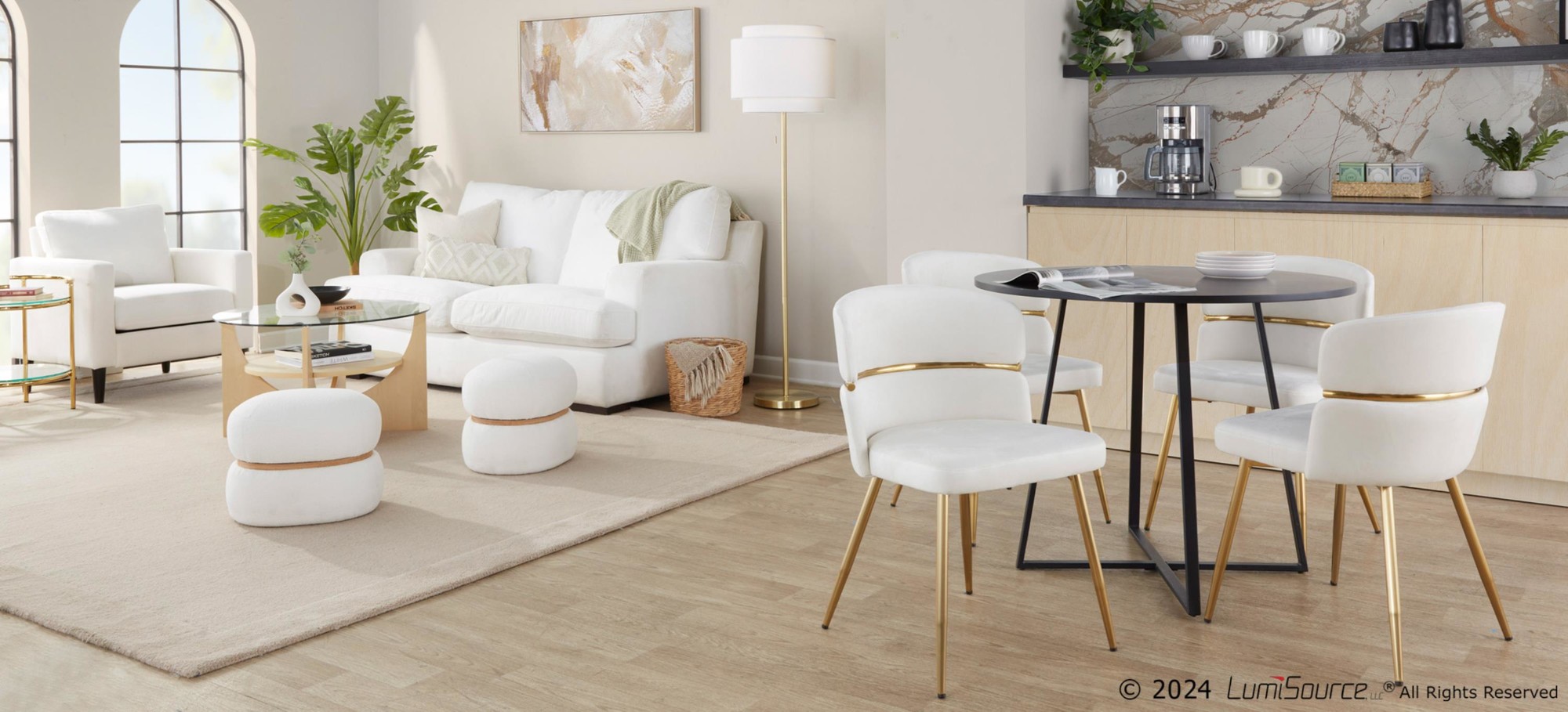 LumiSource Tier Contemporary Gold Metal Linen Shade Floor Lamp 1 LumiSource Tier Contemporary Gold Metal Linen Shade Floor Lamp