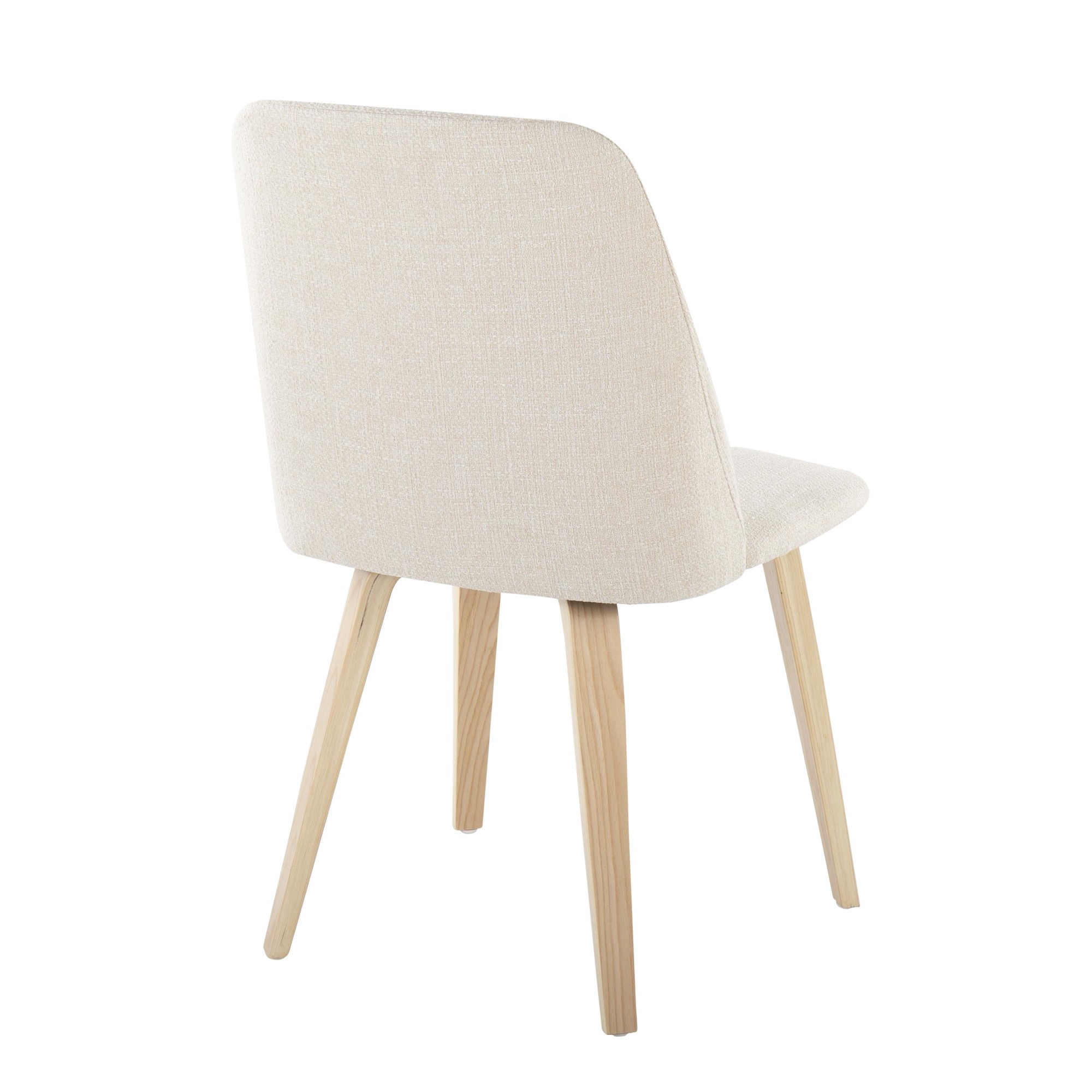 LumiSource Toriano Cream Fabric Mid-Century Dining Chairs (Set of 2) 6 LumiSource Toriano Cream Fabric Mid-Century Dining Chairs (Set of 2) - Image 6