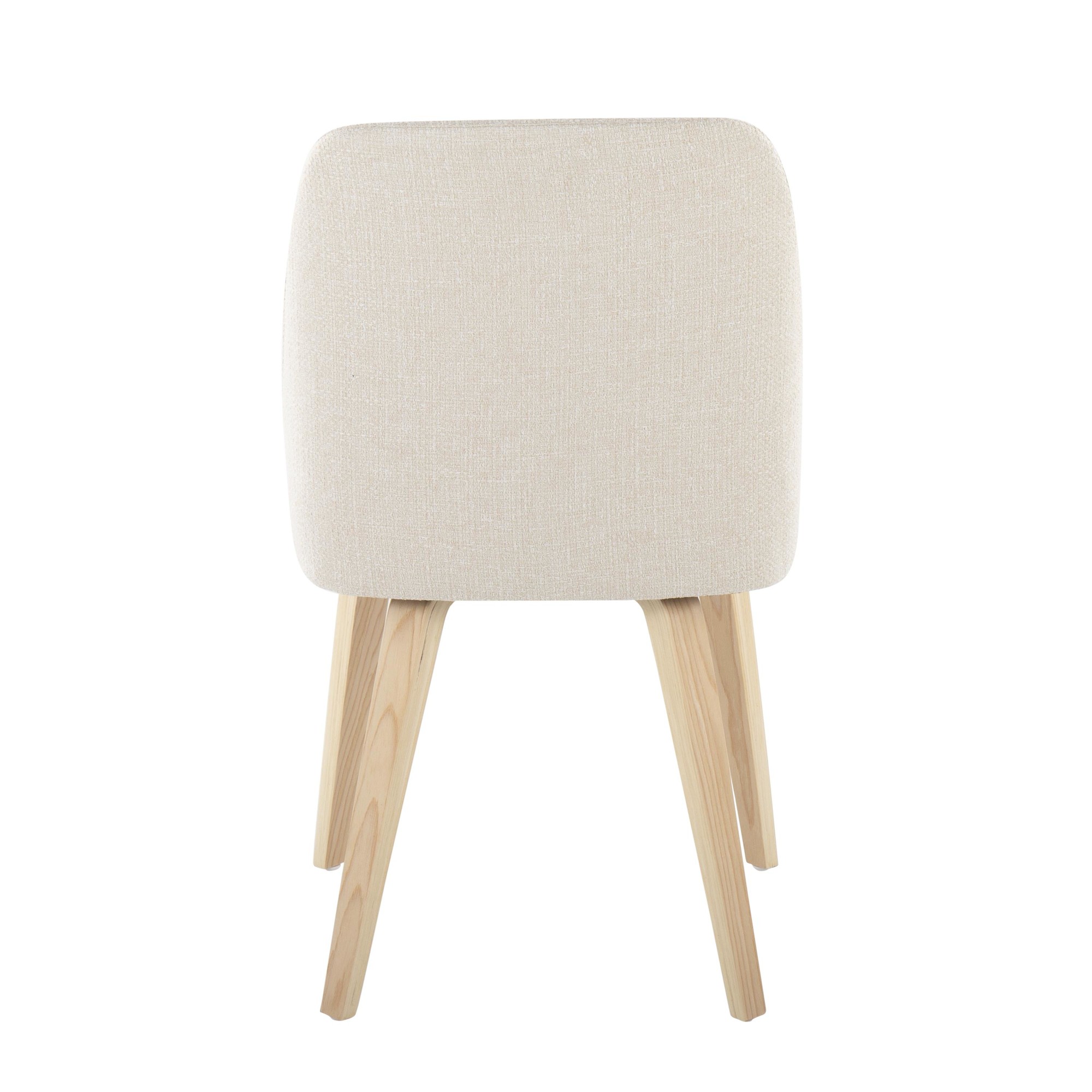 LumiSource Toriano Cream Fabric Mid-Century Dining Chairs (Set of 2) 7 LumiSource Toriano Cream Fabric Mid-Century Dining Chairs (Set of 2) - Image 7