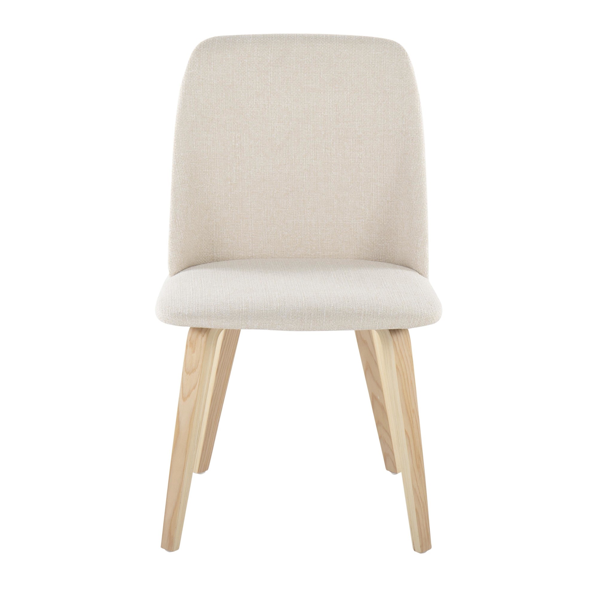 LumiSource Toriano Cream Fabric Mid-Century Dining Chairs (Set of 2) 8 LumiSource Toriano Cream Fabric Mid-Century Dining Chairs (Set of 2) - Image 8