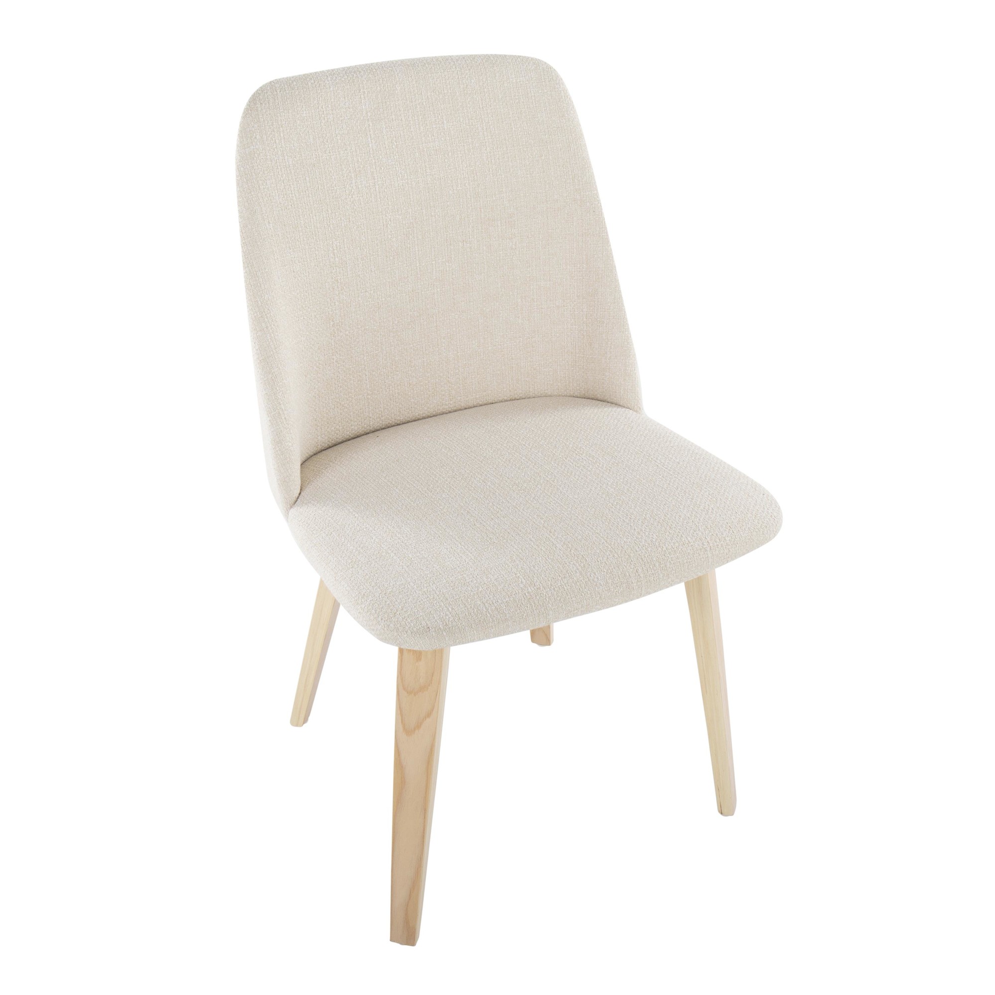 LumiSource Toriano Cream Fabric Mid-Century Dining Chairs (Set of 2) 9 LumiSource Toriano Cream Fabric Mid-Century Dining Chairs (Set of 2) - Image 9