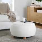 LumiSource Tray 26-Inch Natural Wood Contemporary Storage Pouf Ottoman 16 LumiSource Tray 26-Inch Natural Wood Contemporary Storage Pouf Ottoman