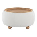 LumiSource Tray 26-Inch Natural Wood Contemporary Storage Pouf Ottoman 19 LumiSource Tray 26-Inch Natural Wood Contemporary Storage Pouf Ottoman
