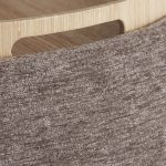 LumiSource Tray Brown Fabric Contemporary Ottoman Natural Wood Storage