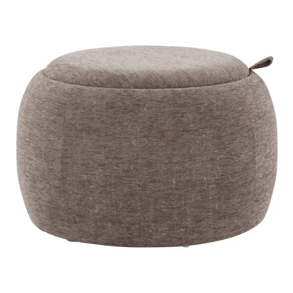 LumiSource Tray Brown Fabric Contemporary Ottoman Natural Wood Storage 5