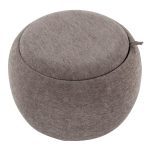 LumiSource Tray Brown Fabric Contemporary Ottoman Natural Wood Storage