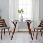 LumiSource Trevi Mid-Century Walnut Wood Grey Fabric Chairs (Set of 2) 11 LumiSource Trevi Mid-Century Walnut Wood Grey Fabric Chairs (Set of 2)