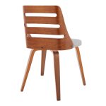 LumiSource Trevi Mid-Century Walnut Wood Grey Fabric Chairs (Set of 2) 15 LumiSource Trevi Mid-Century Walnut Wood Grey Fabric Chairs (Set of 2)