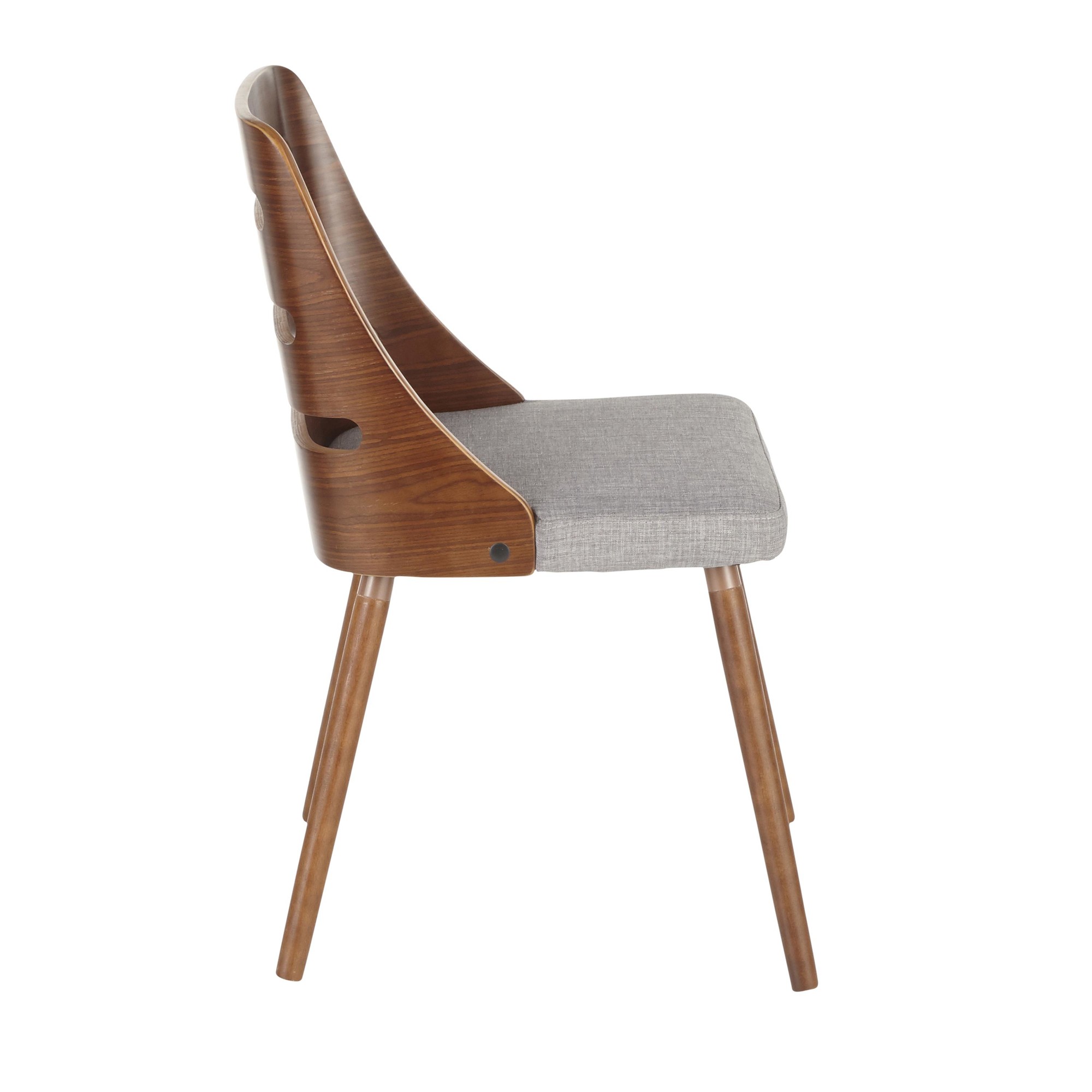 LumiSource Trevi Mid-Century Walnut and Grey Accent Chair 4 LumiSource Trevi Mid-Century Walnut and Grey Accent Chair - Image 4
