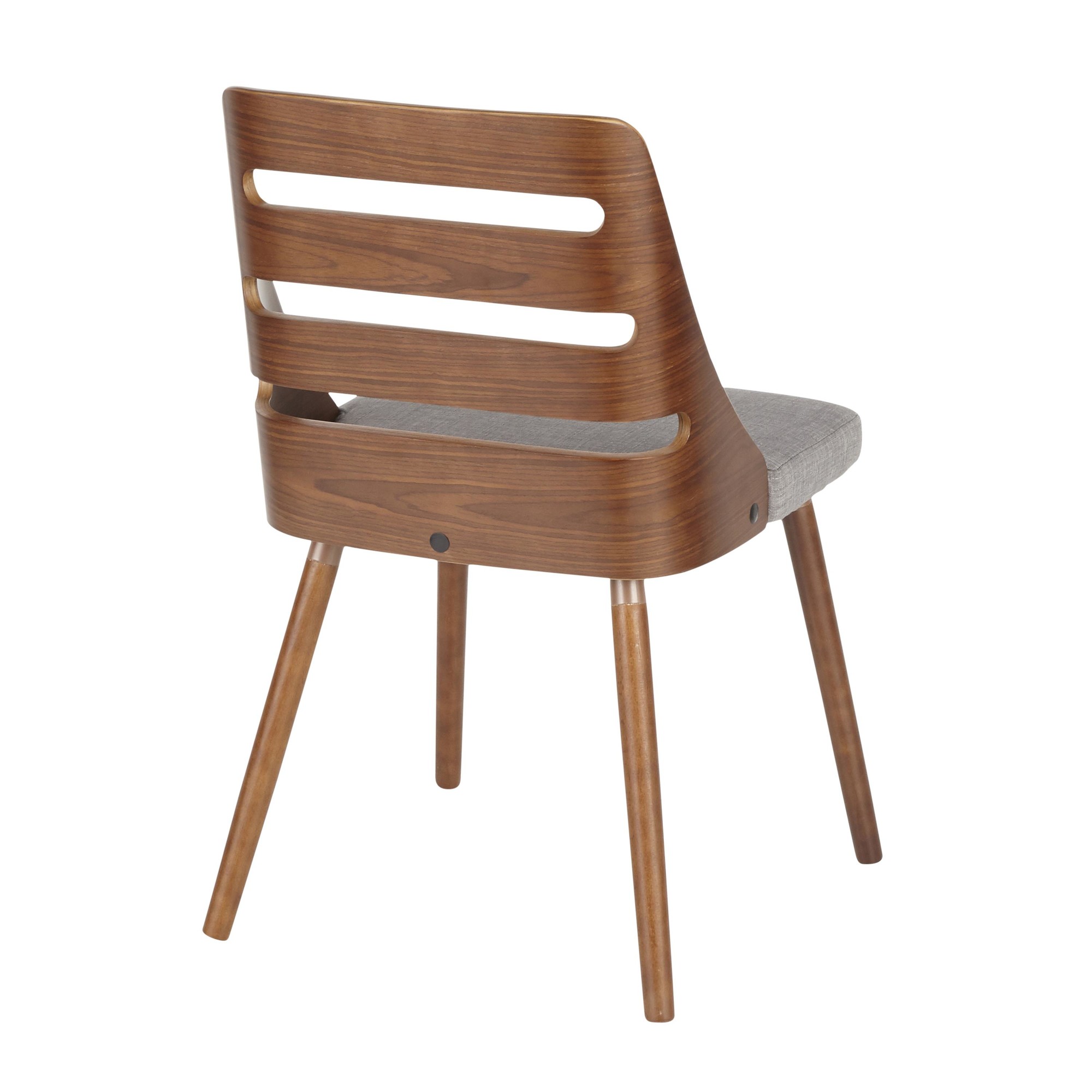 LumiSource Trevi Mid-Century Walnut and Grey Accent Chair 5 LumiSource Trevi Mid-Century Walnut and Grey Accent Chair - Image 5
