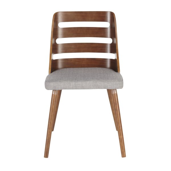 LumiSource Trevi Mid Century Walnut and Grey Accent Chair 6