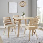 LumiSource Trevi Natural Wood Cream Mid-Century Chairs 16 LumiSource Trevi Natural Wood Cream Mid-Century Chairs