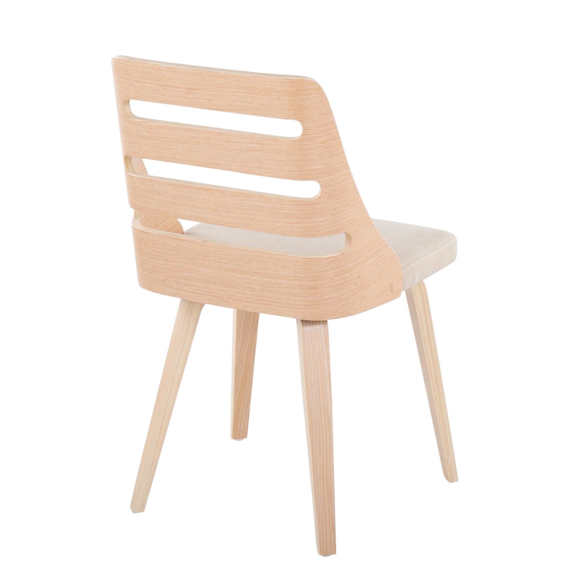 LumiSource Trevi Natural Wood Cream Mid-Century Chairs 12 LumiSource Trevi Natural Wood Cream Mid-Century Chairs - Image 12