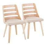 LumiSource Trevi Natural Wood Cream Mid-Century Chairs 17 LumiSource Trevi Natural Wood Cream Mid-Century Chairs