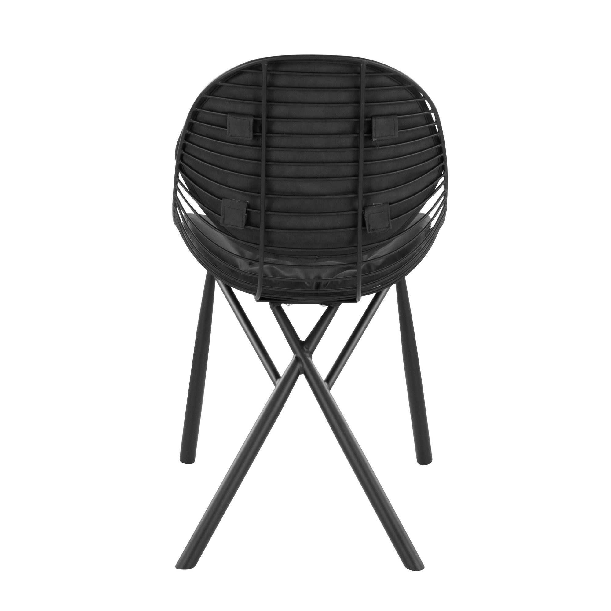 LumiSource Wired Black Metal Espresso Contemporary Chairs (Set of 2) 6 LumiSource Wired Black Metal Espresso Contemporary Chairs (Set of 2) - Image 6