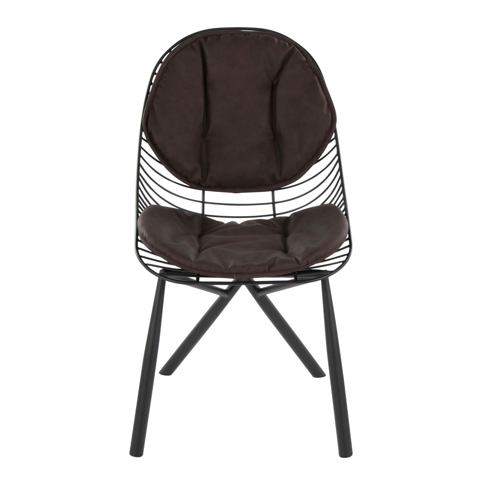 LumiSource Wired Black Metal Espresso Contemporary Chairs (Set of 2) 7 LumiSource Wired Black Metal Espresso Contemporary Chairs (Set of 2) - Image 7