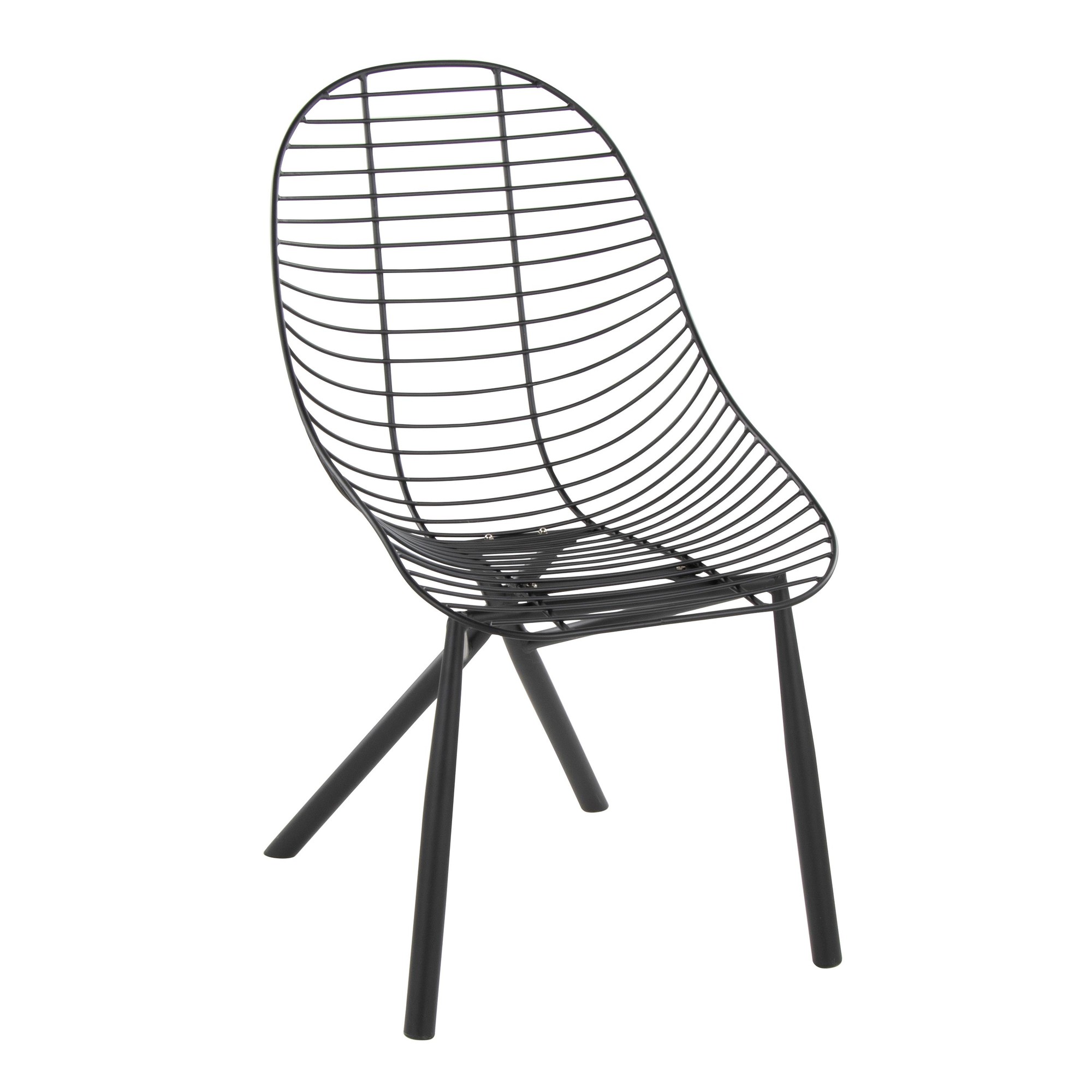 LumiSource Wired Black Metal Espresso Contemporary Chairs (Set of 2) 8 LumiSource Wired Black Metal Espresso Contemporary Chairs (Set of 2) - Image 8