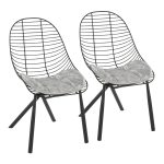 LumiSource Wired Black Metal Light Grey Contemporary Chairs (Set of 2) 11 LumiSource Wired Black Metal Light Grey Contemporary Chairs (Set of 2)