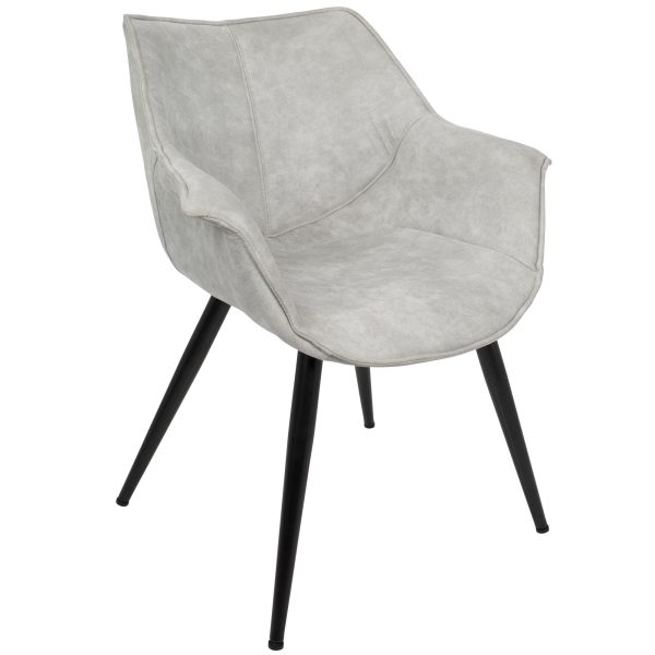 LumiSource Wrangler Light Grey Industrial Accent Chairs Set of 2 3