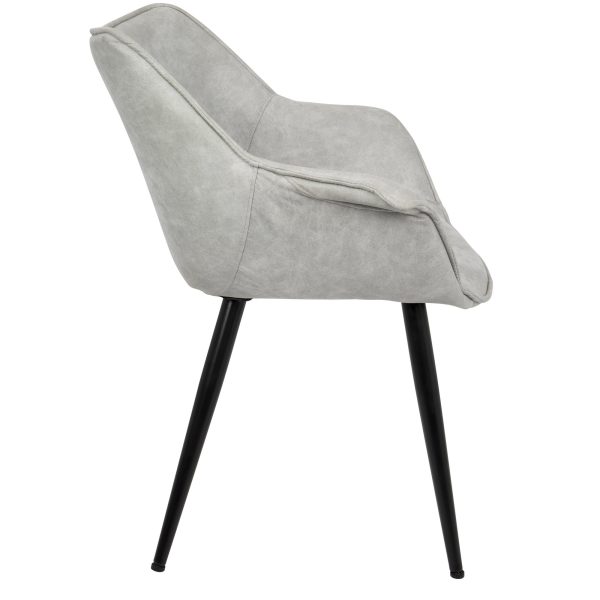 LumiSource Wrangler Light Grey Industrial Accent Chairs Set of 2 4