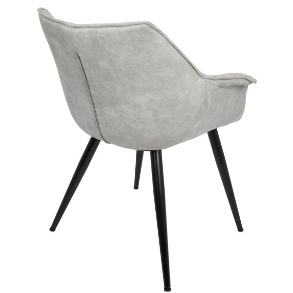 LumiSource Wrangler Light Grey Industrial Accent Chairs Set of 2 5
