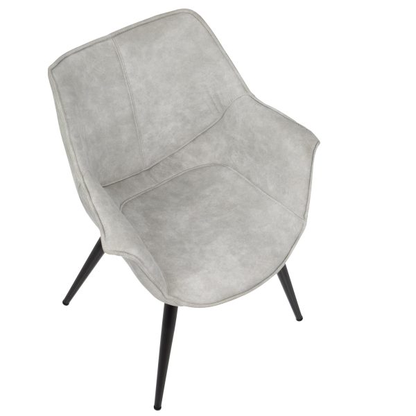 LumiSource Wrangler Light Grey Industrial Accent Chairs Set of 2 8