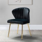 Luna Black Velvet Channel-Tufted Contemporary Side Chair 7 Luna Black Velvet Channel-Tufted Contemporary Side Chair