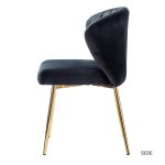 Luna Black Velvet Channel-Tufted Contemporary Side Chair 8 Luna Black Velvet Channel-Tufted Contemporary Side Chair
