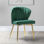 Luna Green Velvet Channel Tufted Side Chair 7 Luna Green Velvet Channel Tufted Side Chair