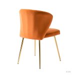 Luna Orange Velvet Channel Tufted Accent Side Chair 9 Luna Orange Velvet Channel Tufted Accent Side Chair
