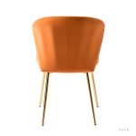 Luna Orange Velvet Channel Tufted Accent Side Chair 10 Luna Orange Velvet Channel Tufted Accent Side Chair