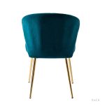Luna Teal Velvet Channel Tufted Metal Leg Side Chair 10 Luna Teal Velvet Channel Tufted Metal Leg Side Chair