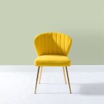 Luna Yellow Velvet Channel-Tufted Accent Side Chair 7 Luna Yellow Velvet Channel-Tufted Accent Side Chair