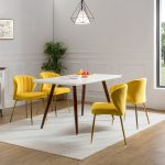 Luna Yellow Velvet Channel-Tufted Accent Side Chair 6 Luna Yellow Velvet Channel-Tufted Accent Side Chair