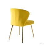 Luna Yellow Velvet Channel-Tufted Accent Side Chair 9 Luna Yellow Velvet Channel-Tufted Accent Side Chair
