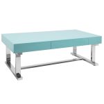 Luster Contemporary Light Blue Gloss Coffee Table with Drawer 12 Luster Contemporary Light Blue Gloss Coffee Table with Drawer