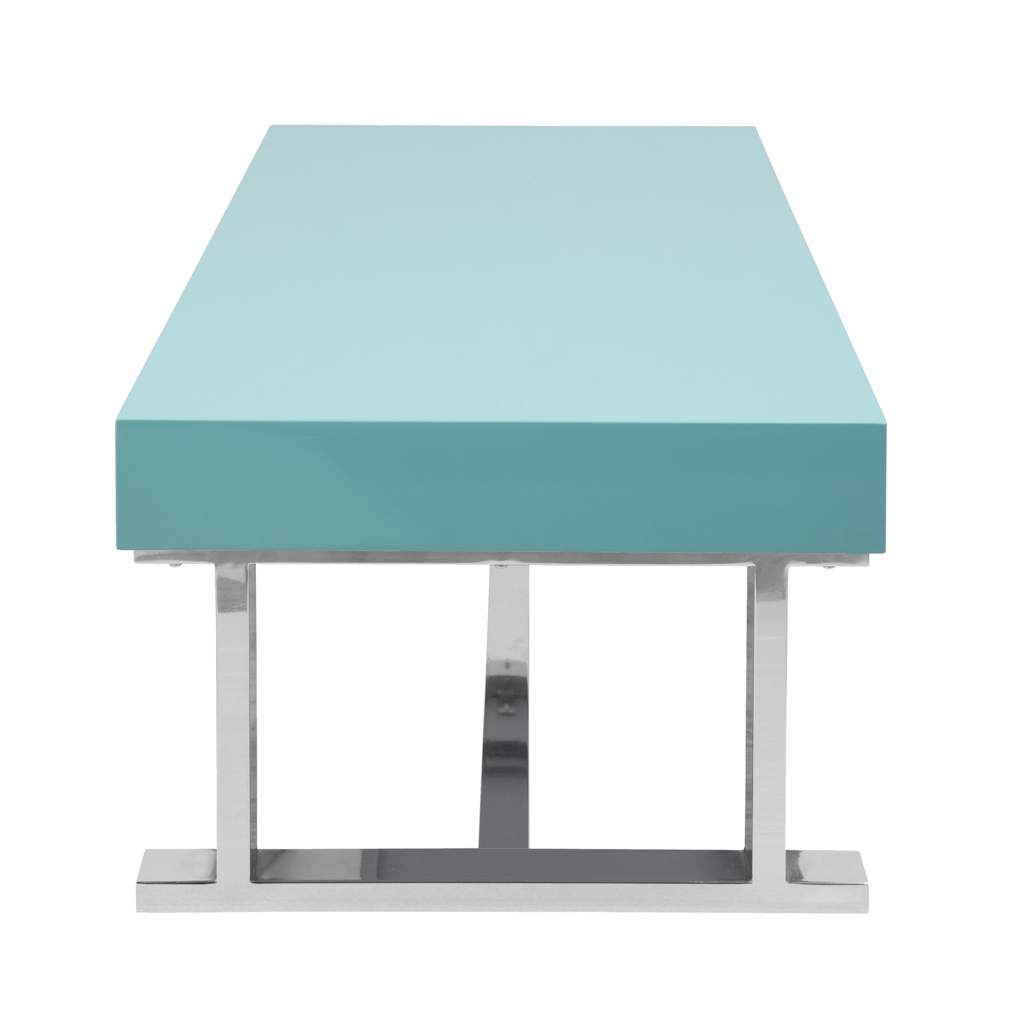 Luster Contemporary Light Blue Gloss Coffee Table with Drawer 4 Luster Contemporary Light Blue Gloss Coffee Table with Drawer - Image 4